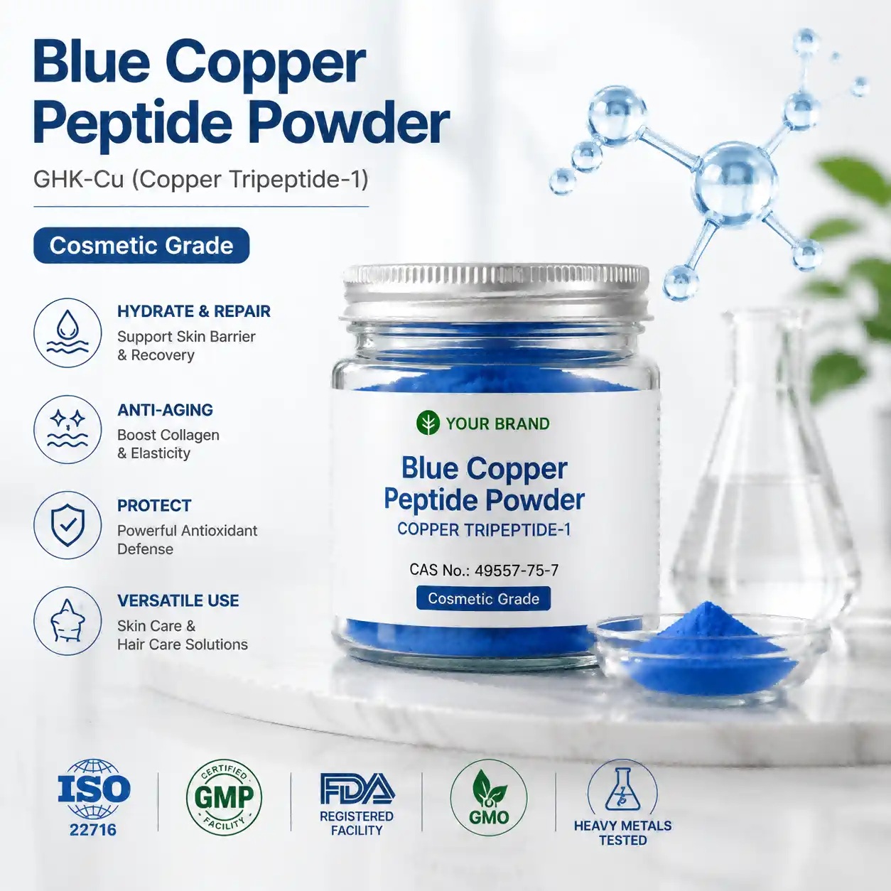 Blue Copper Peptide Powder Skincare Routine: How to Layer Peptides Blue Copper Peptide Powder Skincare Routine: How to Layer Peptides